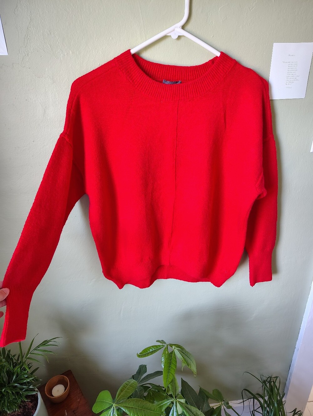 ☀️5/$25☀️ Vince Caputo Women's Size Small Soft Red Crewneck Sweater - Picture 2 of 6